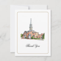 Watercolor Church Wedding Photo