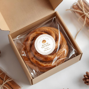 Watercolor Cinnamon Bun In The Oven Baby Shower Classic Round Sticker