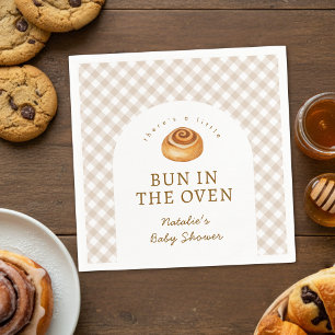 Watercolor Cinnamon Bun In The Oven Baby Shower Napkins