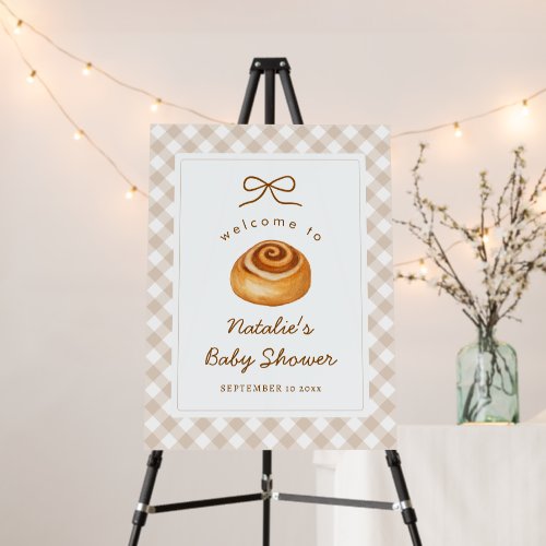Watercolor Cinnamon Roll Baby Shower Welcome Foam Board