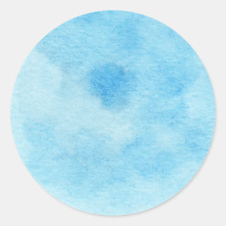 Watercolor circle in blue color classic round sticker