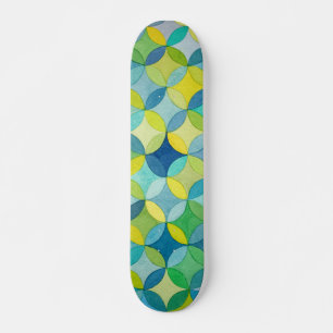 Watercolor Circle Overlap Pattern Custom Skateboard
