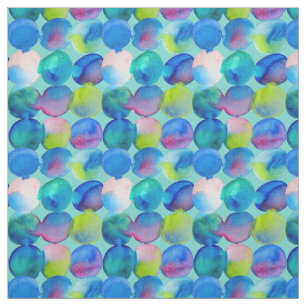 Watercolor circle pattern abstract art cool colour fabric