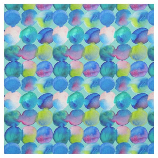 Watercolor circle pattern abstract art cool colour fabric