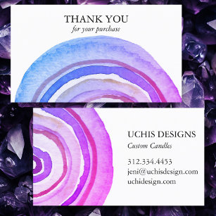 Watercolor Circles Abstract Minimalist Hand Paint Business Card