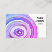 Watercolor Circles Neutral Rings Abstract Purple Business Card (Front)