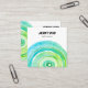 Watercolor Circles Ring Minimalist Green QR CODE Square Business Card ...