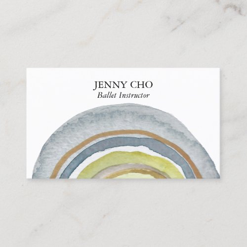 Watercolor Circles Rings Abstract Minimalist Cool Business Card