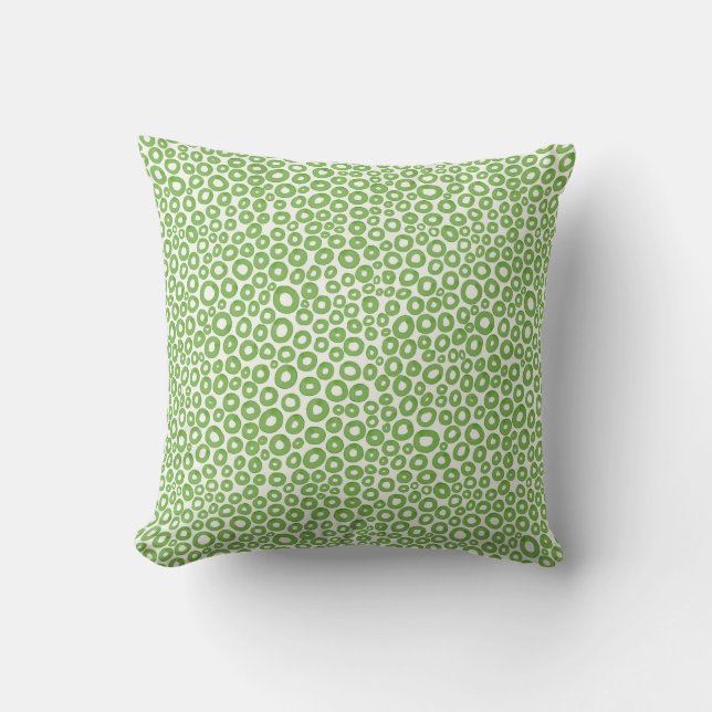 Watercolor Circles - Washy Green Throw Pillow (Front)