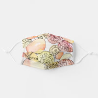 Watercolor Circles Zen Doodle Abstract Artsy Cute Cloth Face Mask