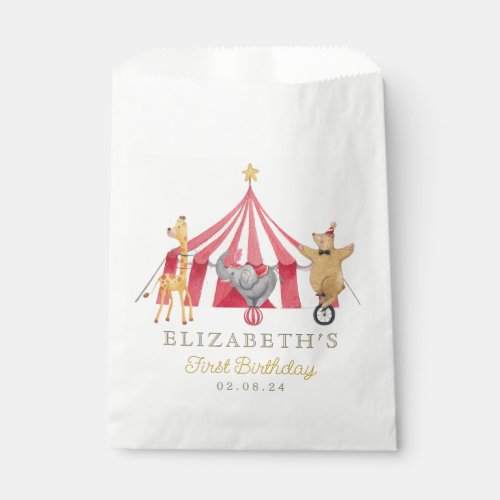 Watercolor Circus Carnival Baby Shower  Favor Bag