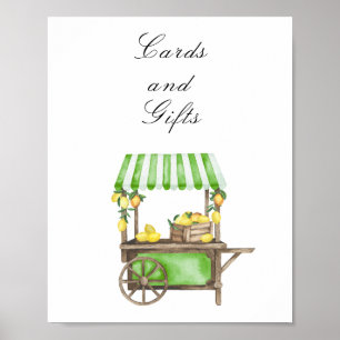 Watercolor citrus bridal shower - Cards and gifts Poster