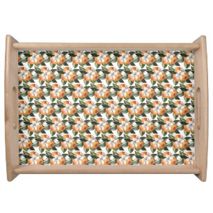 Watercolor Citrus Cutie Orange Tangerine Fruit Serving Tray