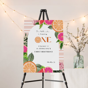 Watercolor Citrus First Birthday Welcome Sign