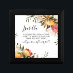 Watercolor Citrus Floral | Be My Flower Girl Gift Box<br><div class="desc">Ask your best friends or family to be a part of your special day with this floral "Will You Be My Flower Girl" gift box featuring watercolor citrus florals and feminine calligraphy script. "Maid of honor", "Matron of honor" "Bridesmaid" or "Flower Girl" proposal gift. Add your custom wording to this...</div>