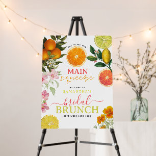 Watercolor Citrus Floral Bridal Shower Brunch Arch Foam Board