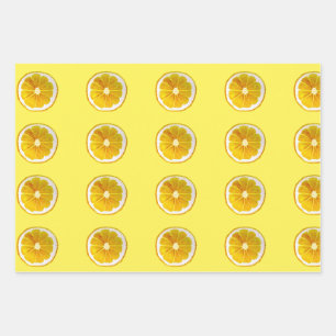 Watercolor citrus fruit designs wrapping paper sheets