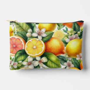 Watercolor Citrus Fruit Pattern Accessory Pouch