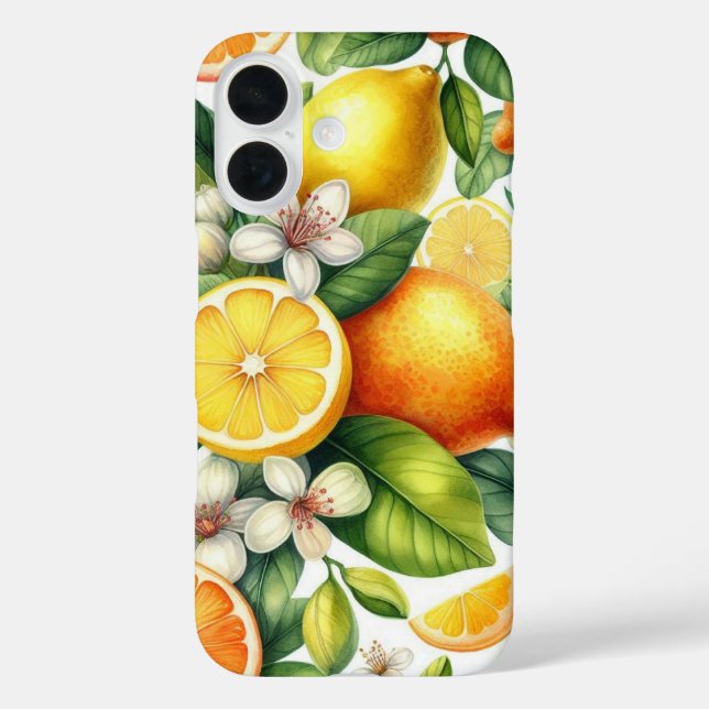 Watercolor Citrus Fruit Pattern Case-Mate iPhone Case (Back)