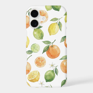 Watercolor Citrus Fruit Pattern – Lemon & Orange iPhone 17 Case