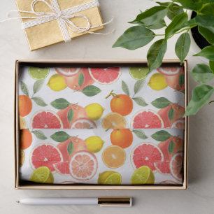 Watercolor Citrus Fruit Seamless Pattern Tissue Paper