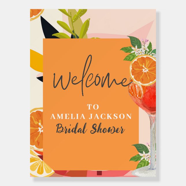 Watercolor citrus fruit Spritz Bridal Shower  Foam Board (Front)