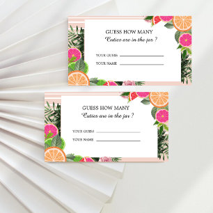 Watercolor citrus fruits guess how many cuties enclosure card