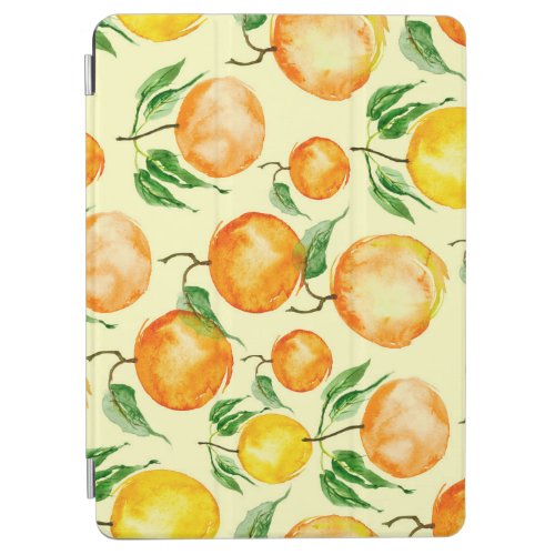 Watercolor citrus fruits tropical pattern iPad air cover