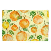 Watercolor citrus fruits, tropical pattern. pillow case (Back)