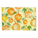 Watercolor citrus fruits, tropical pattern. pillow case