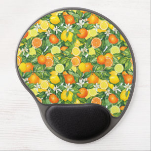 Watercolor Citrus Garden Gel Mouse Pad
