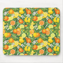 Watercolor Citrus Garden Mouse Pad