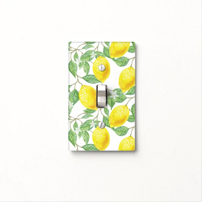 Watercolor Citrus Lemon Light Switch Cover (In Situ)