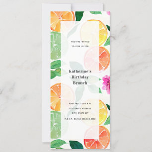 Watercolor Citrus Lemon Lime Floral Generic Party Invitation