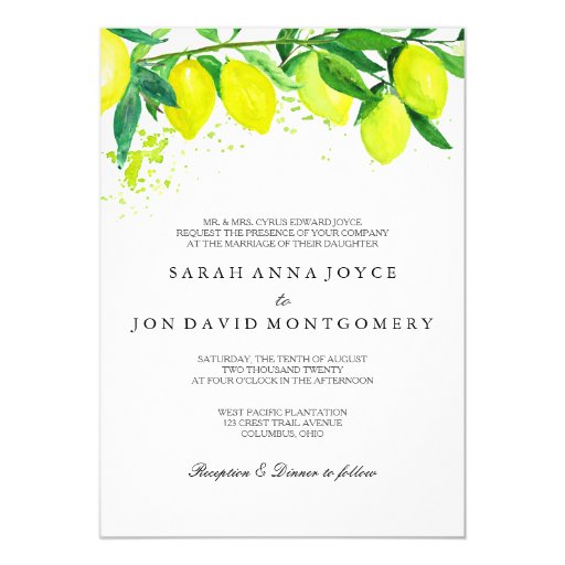 Lemon Wedding Invitations 9