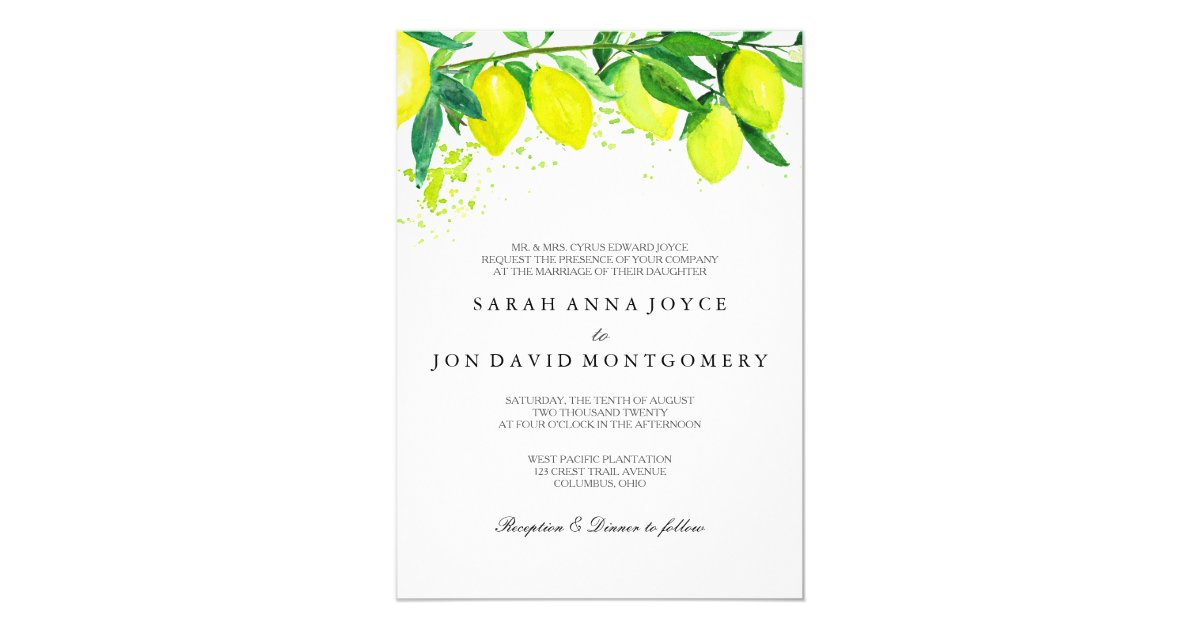 Lemon Wedding Invitations 10