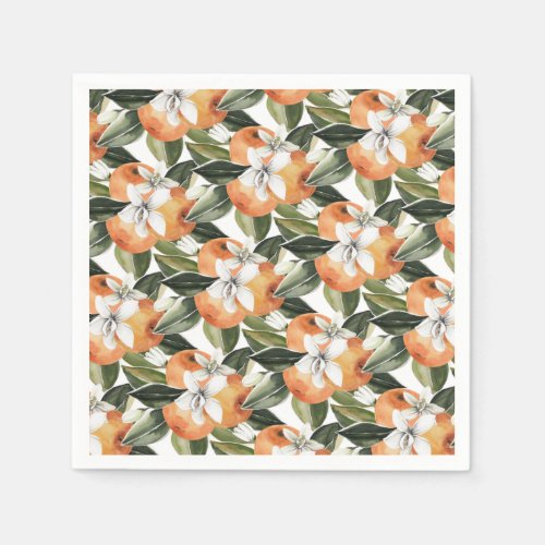 Watercolor Citrus Mandarine Little Cutie Napkins