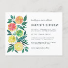 Watercolor Citrus Modern Birthday Party Invitation