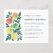Watercolor Citrus Modern Birthday Party Invitation (Front)