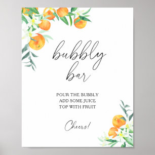 Watercolor citrus modern - bubbly bar poster