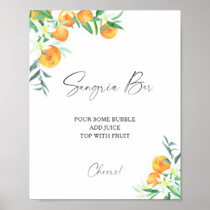 Watercolor citrus modern - sangria bar poster