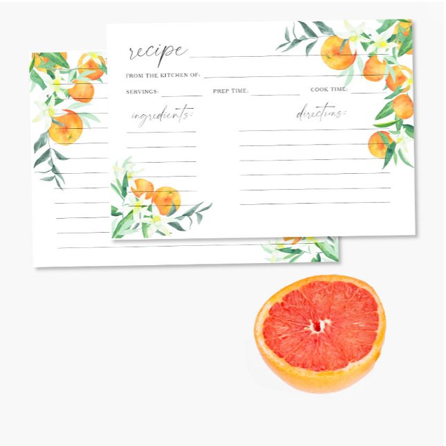Watercolor citrus orange - recipe card (Creator Uploaded)