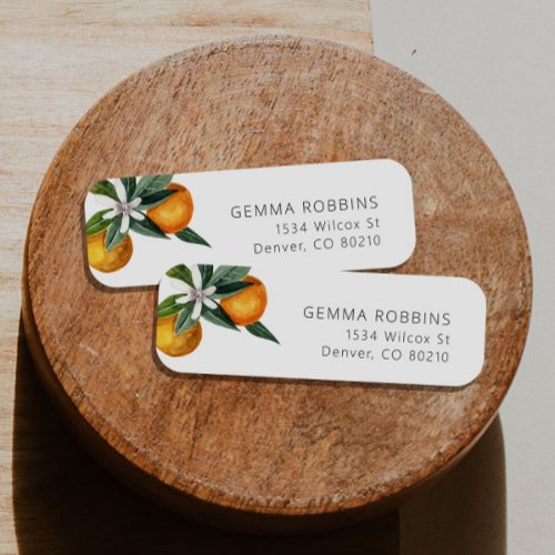 Watercolor Citrus Oranges Floral Return Address Label