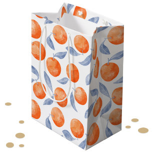 Watercolor Citrus Oranges Mediterranean Medium Gift Bag