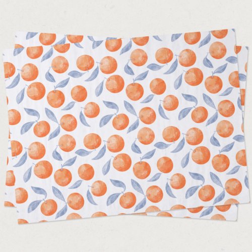 Watercolor Citrus Oranges Mediterranean Tissue Paper