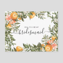 Watercolor Citrus Orchard | Be My Bridesmaid Postcard