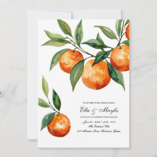 Watercolor Citrus Wedding Invitation Suite 