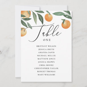 Watercolor Citrus Wedding Orange Seating Chart Invitation