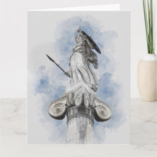 Watercolor Classic Greek Statue Athena Card