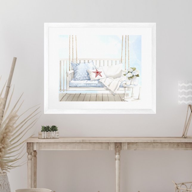 Watercolor Classic Patriotic Americana Porch Swing Poster (Creator Uploaded)